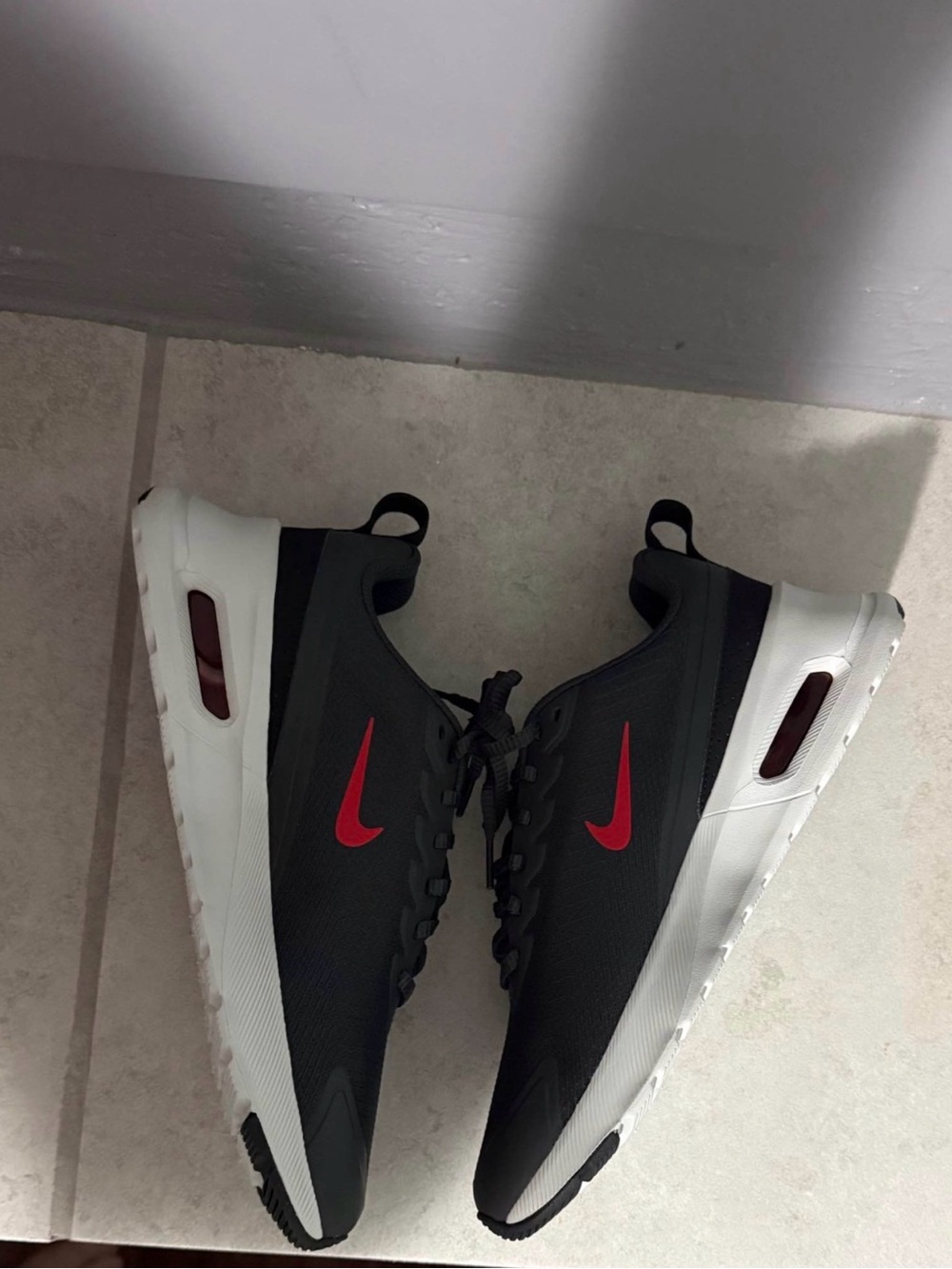 Nike Air Max- Black Sneakers with Red Swoosh NWOT - Picture 3 of 5